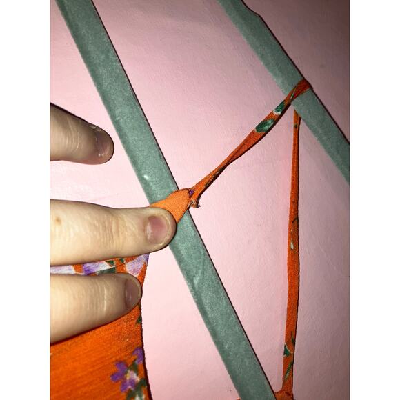 Lush Orange Boho Floral Maxi Summer Dress Size Small - Picture 5 of 6